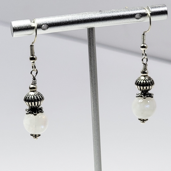 Moonstone Drop Earrings - Picture 3 of 11